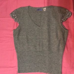 Acrobat Silk and Cashmere Bead Trim Top